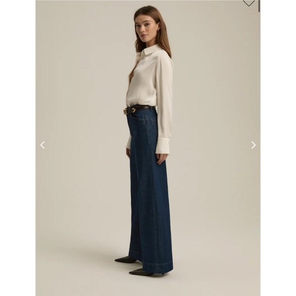 NWT Favorite Daughter Mischa High Rise Wide Leg Jeans Denim in Pepper Blue 30 - Picture 3 of 16